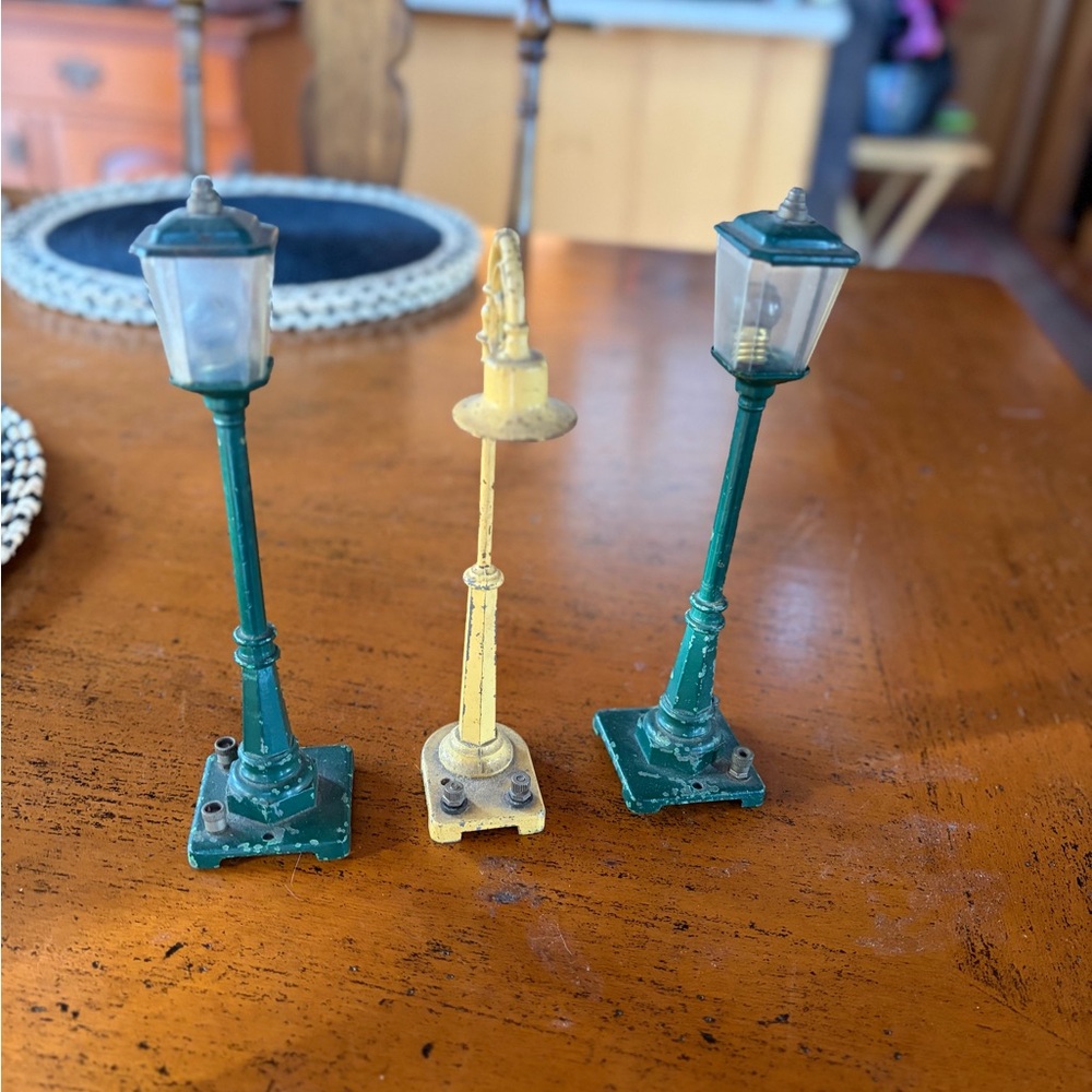 Antique Die-Cast Toy Lamp Posts (3)